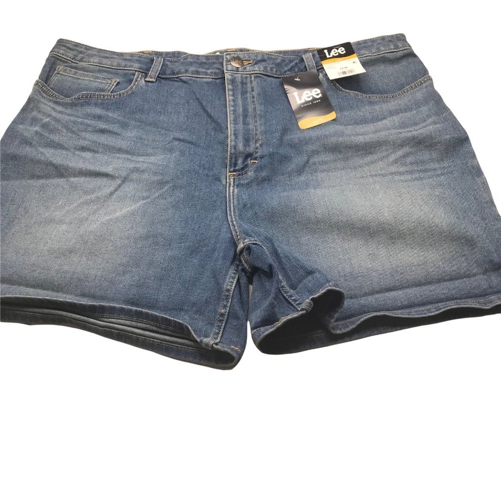 Lee Women's 22M Hi-Rise Slim Fit Horizon Short Blue Denim Jean New With Tags